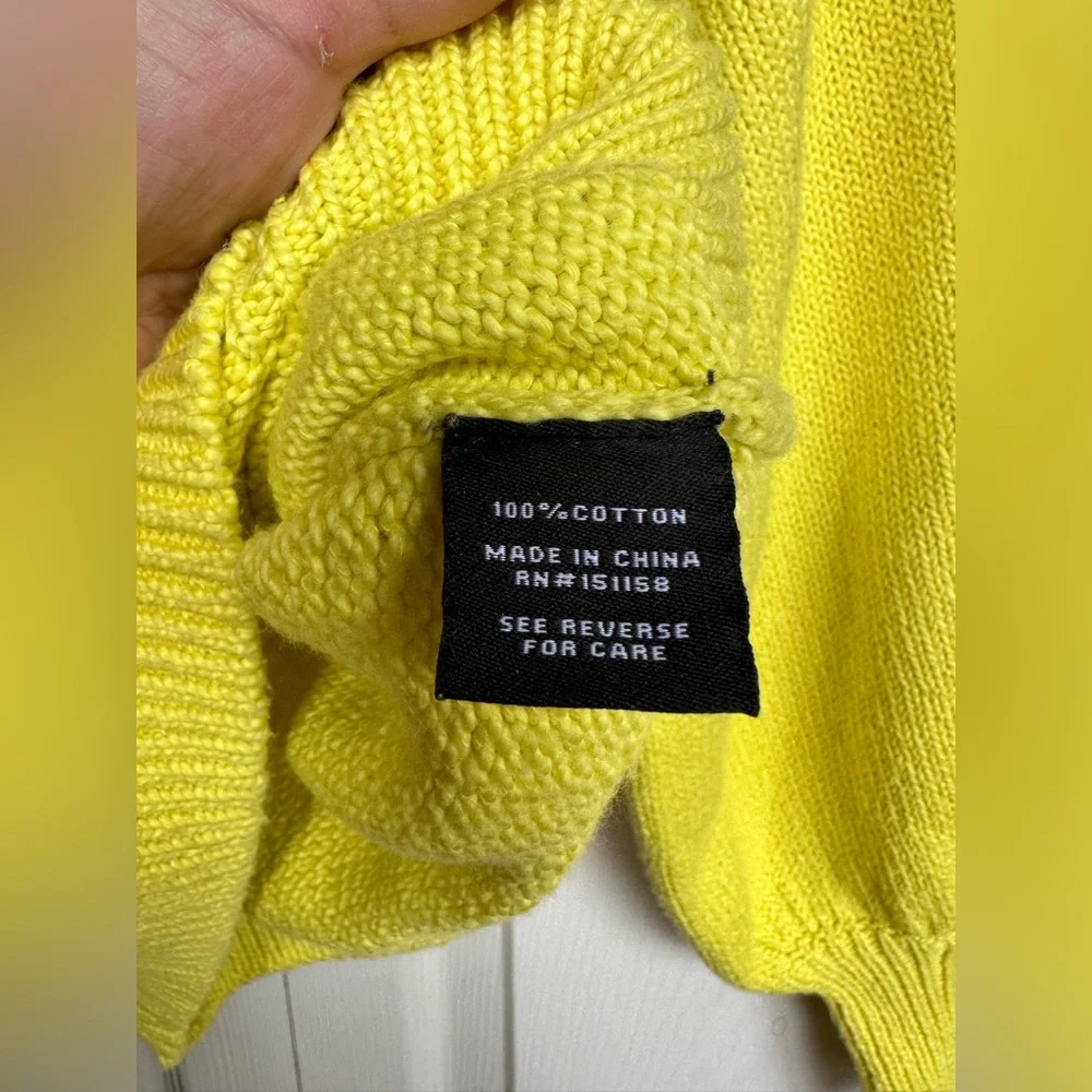 525 America yellow crewneck cotton sweater size XS - Picture 7 of 9